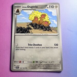 dugtrio - 123/191 (uncommon) — pokemon: surging sparks